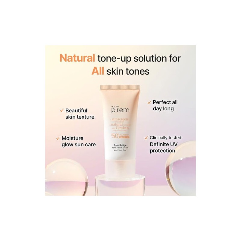 make p:rem [make p:rem]Glow Beige Tone Up Sun Cream 50ml