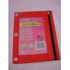 UNISON ZIPPER PENCIL POUCH RED ZIPPER 3 RING BINDER INSERT