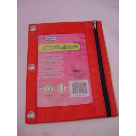 UNISON ZIPPER PENCIL POUCH RED ZIPPER 3 RING BINDER INSERT