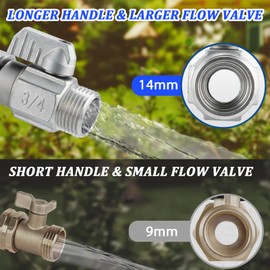 Garden Hose Shut Off Valve, Heavy Duty 3/4” GHT High Flow Hose Adapter,Lead-free 304 Stainless Steel No Restricted Full Flow Water Shut Off Valve With 360-degree rotatable connector