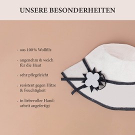 LoWell LoWell® Saunahut - Filzhut für Damen und Herren inkl. Sauna-Ratgeber - Ideales Sauna Zubehör für ein einzigartiges Wellness Erlebnis - Saunamütze Saunakappe (Blume)