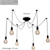 Stock 6-Light Spider Adjustable Pendant Light Black Industrial Hanging Ceiling