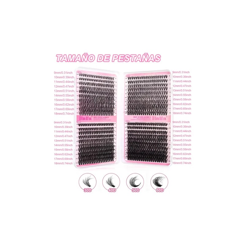 Kit De Extensión De Pestañas 3d Diy Grupos Accesorios 800pcs