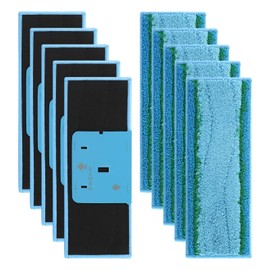 Bibabala 10pcs Microfiber Mop Pad Floor Reusable Soft Washable Fit for M6 Series Robot(Color:Blue)