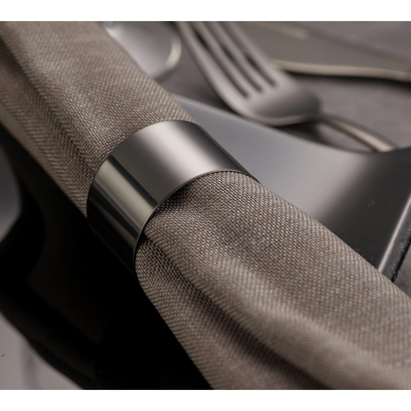 Echtwerk 4 Piece Stainless Steel Napkin Ring Set Black Edition