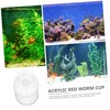Levemolo 4pcs Red Worm Food Holders Durable Acrylic Aquarium Feeding