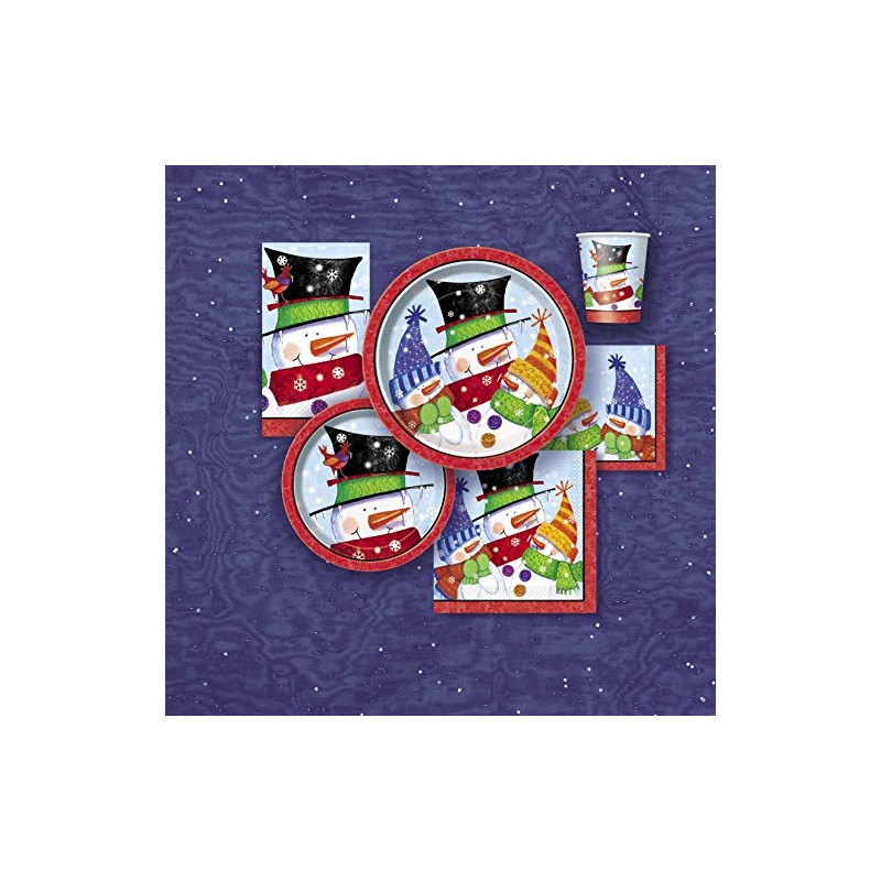 Unique Party 47625 - 23cm Snowman Buddies Christmas Party Plates,