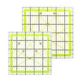 2 Pcs Square Quilting Rulers,4.5inch & 6 Inch Quilting Templates With Double Colored Grid Lines f,Sewing Ruler for Cutting Quilts Sewing Diy Crafts