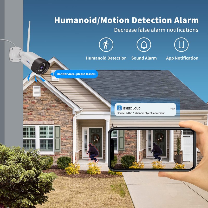 Hiseeu [5MP+2-Way Audio] Outdoor Security Camera Waterproof Home Security CCTV