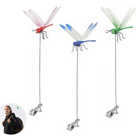 Dragonfly Clips Bug Repe Llent - 3D Fake Dragonfly Hat Clips,3 Pack Clip on Dragonfly for Garden Decor Indoor/Outdoor Deer and Horse Fly Deter Rent for Patio,Garden