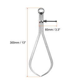 sourcing map Spring Outside Caliper 13 Inch Stainless Steel Adjustable Spring Caliper Bent-Leg for Wood Turning Lathe Projects