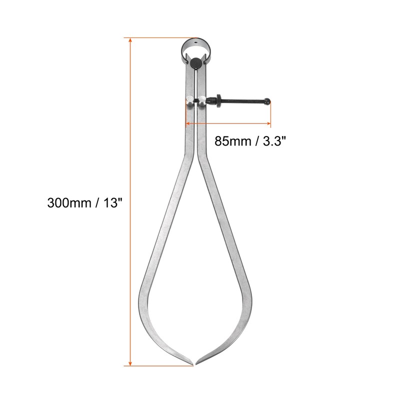 sourcing map Spring Outside Caliper 13 Inch Stainless Steel Adjustable