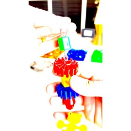 Mandarin Bird Toys 1004 Foot Gear Puller Handmade Spinny Colorful Enticing Hanging Aviary Toy