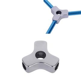 BRILLIANCE4U Tent Pole Connectors 3 Way, Tent Poles Hub, Aluminum Tent Parts for 8.5mm 0.33" Aluminum Tent Poles 3 Pack