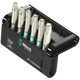 Wera Bit-Check 6 Stainless 1 SB Bit set, PZ/TX/HEX, 6 pc, 05073634001