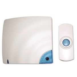 Tatco 57910 Wireless Doorbell, Battery Operated, 1-3/8w X 3/4d X 3-1/2h, Bone