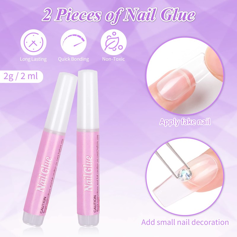 Becellen Pack of 500 Artificial Nail Tips, Soft Gel Nail