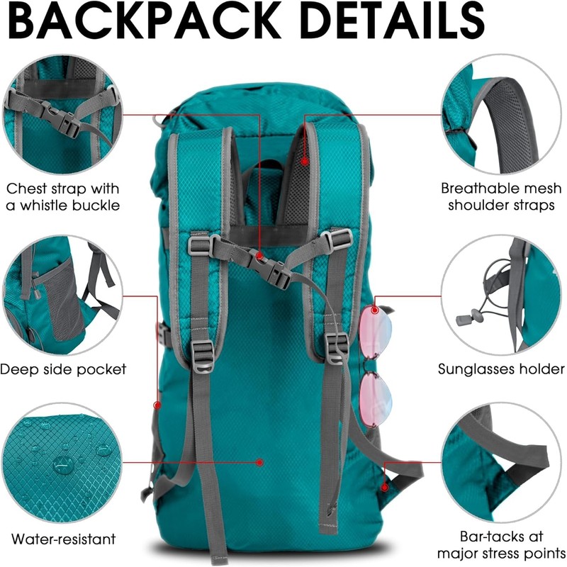 4Monster Backpack Mountaineering Backpack Outdoor Zack, blue