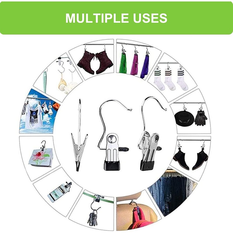 Baoswi 24 Pack Boot Hangers Clips Laundry Hooks Hanging Clips