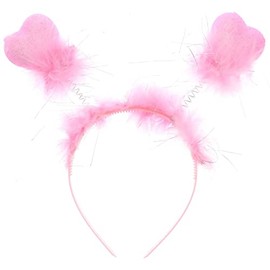 Topkids Accessories Valentines Day Love Hearts on Headbands for Girls and Women, Hair Accessories for Girls, Alice Bands for Girls, Accessories for Women, Girls Hair Bands (Pink)