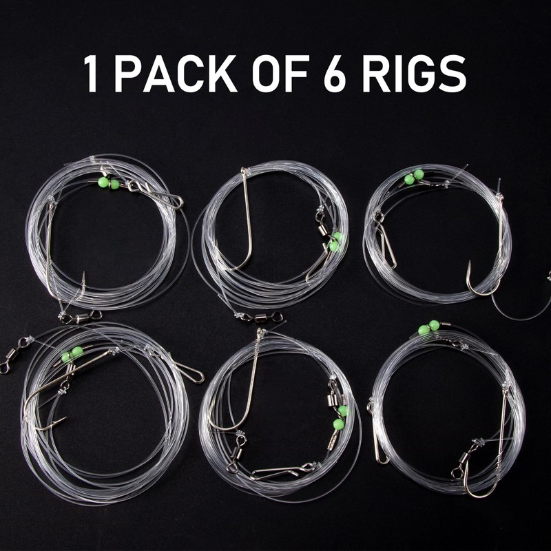 Dr.Fish 6PCS Sea Fishing Rigs Beach Casting, Clipped sea rig