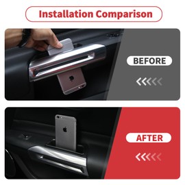 Linskip Interior Door Organizer Tray for Ford Mustang Ecoboost, GT, Dark Horse 2024-2025+, Door Side Inserts for Mustang Interior Accessories(Black)