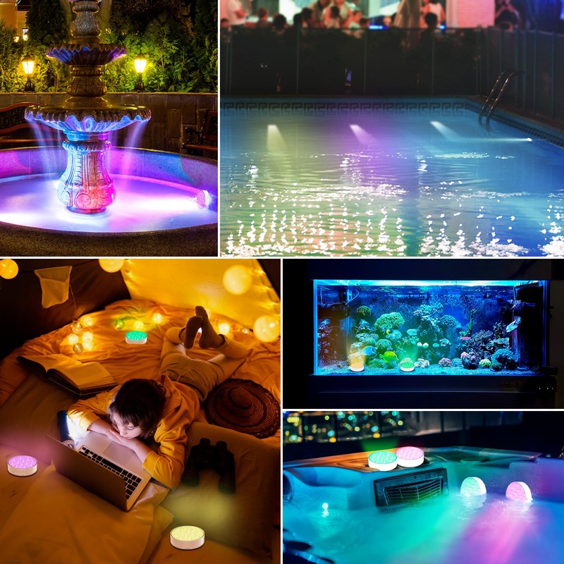 LOFTEK Submersible Pool Lights with Remote, Rechargeable LED Pool Light,