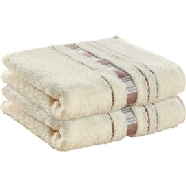 Erwin Müller Hand Towel Pack of 2 Walk Terry Towels Natural Size 50 x 100 cm