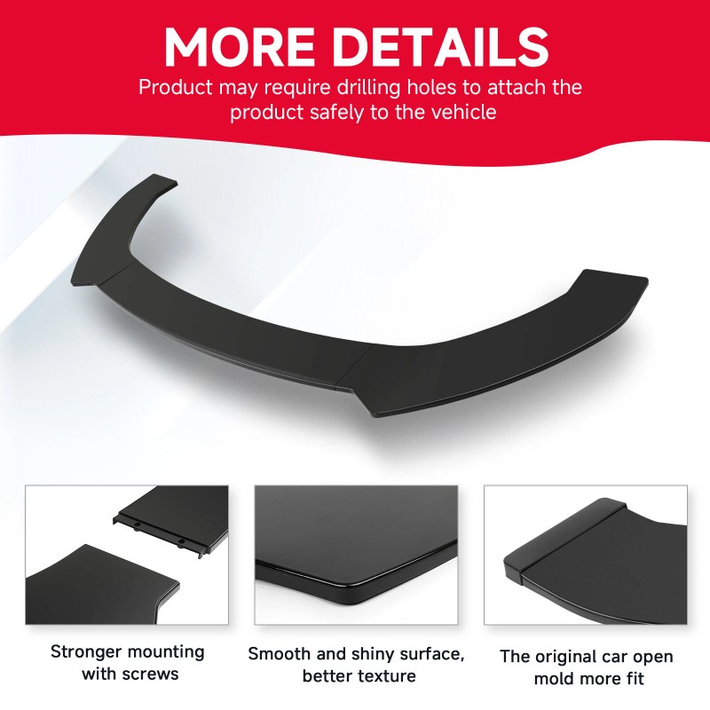 Dreamizer For VW Volkswagen Passat Sedan Gloss Black Front Bumper