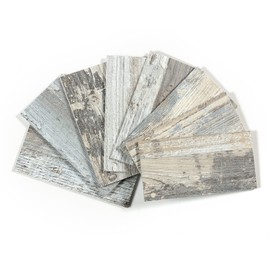 Midcard 100-sheet Peel and Stick Backsplash PVC Wall Tile, 3″ x 6″ Rustic Wood Texture Self-Adhesive Wall Tile for Kitchen, Bathroom, Fireplace, Bedroom Vintage Mosaic