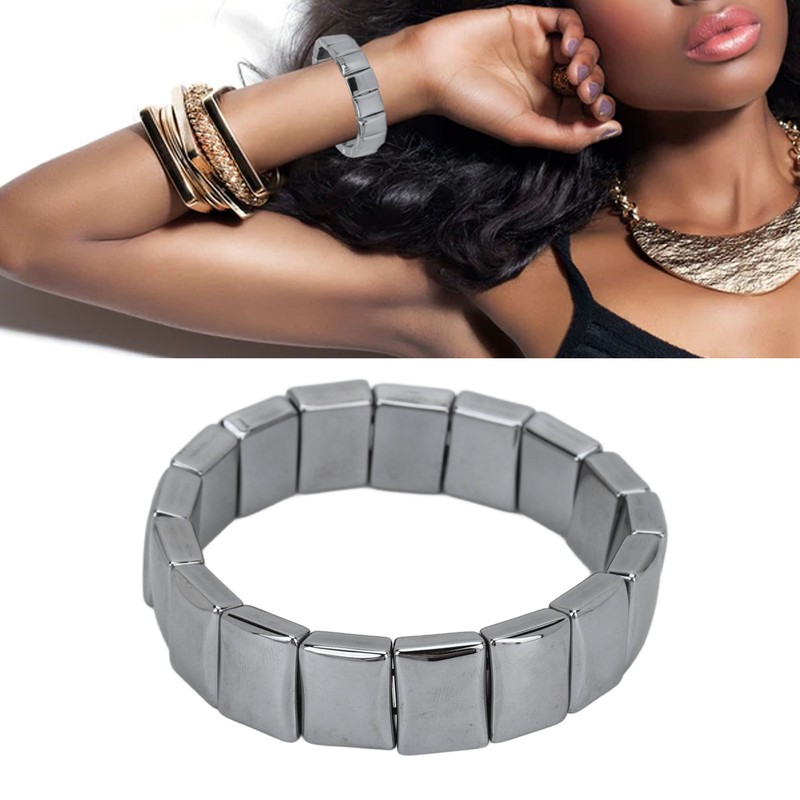 Terahertz Bracelet Rectangle Beads Enhance Physical Fitness Terahertz Healing Stone