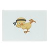 Lunarable Chicken Cutting Board, Karate Kicking Chick Fighter Animal with