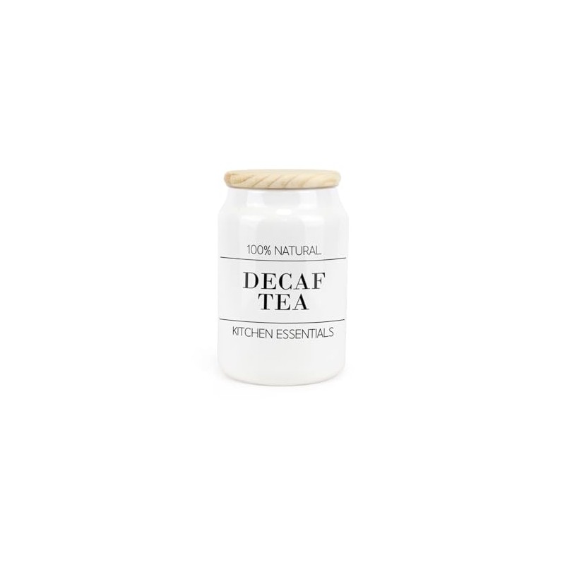 Purely Home Minimalist Ceramic Decaf Tea Canister - Simplistic Black