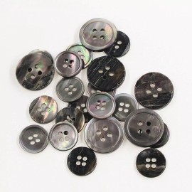 Leekayer Genuine Black Mother of Pearl Buttons Shell for Blazer and Suit Washable 22 Pcs