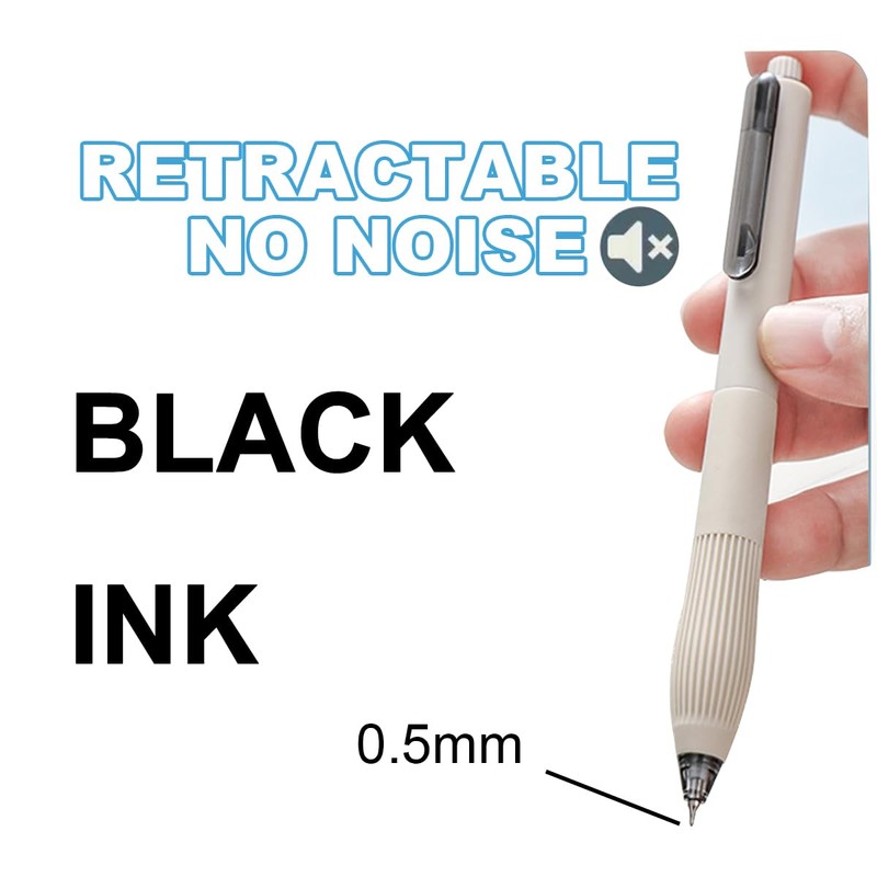 Craftsboys Gel Pens 0.5mm, Black Ink, Quick Drying, 6 Count,
