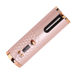 Rizador de Pelo Automático Inalámbrico, Varita Rizadora Recargable por USB Portátil con Pantalla Digital para Peinar el Cabello Mientras Viaja