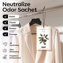 MYARO 12 Pack Cedarwood Scented Sachets for Drawer, Closet & Small Spaces Air Freshener Bags, Odor Eliminator for Car, Shoes, Gym Bag Home Fragrance Gift Set