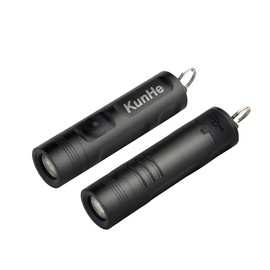 KunHe 2 Pack Black Rechargeable Keychain Flashlights