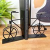 Bicycle Bookends Black Metal Vehicle Cycling Bike Riding Book Shelf