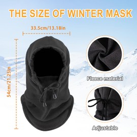 SEFIRST Balaclava Face Mask, Balaclava Windproof Ski Mask, Winter Full Face Mask for Men and Women, Motorcycle and Bicycle Mask, Warm Balaclava for Outdoor Sports, One Size, Black, black