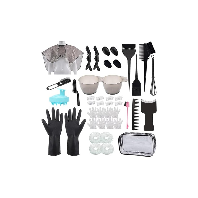 Kit de tinte de cabello de 42 piezas, cuenco para