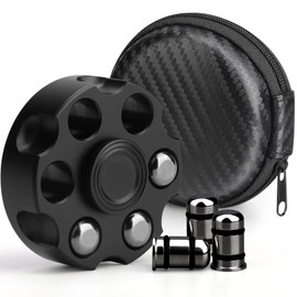 Metal Fidget Spinner Toy for Adults Kids, Cool Alloy Fidget Hand Finger Spinner Cube Toy, Sensory Fidget Gyro Spinning Desk Toys Gifts for Party Favors(Black)