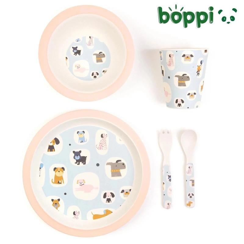 Boppi: Bamboo Dinnerware 5-Piece Set - Dogs