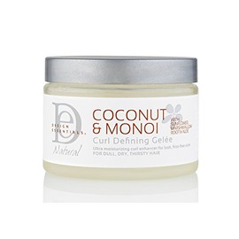 Design Essentials Gel definidor de rizos de coco natural y monoi, con girasol, raíz de malvavisco y aloe, 12 onzas
