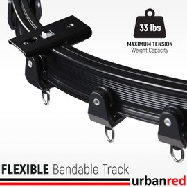 UrbanRed Flexible Bendable Ceiling Curtain Track, 16.4FT (5m), Ceiling Mount for Curtain Rail with Track Curtain System, Room Divider, Ceiling Curtain Rod, RV Ceiling Track for Curtains, Black