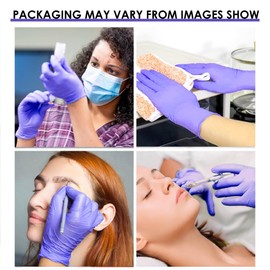 Wida Nitrile Gloves, 100 Gloves, Powder Free, Fingertip Texture, Purple (Medium)