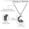 Flongo Gothic & Vintage Unisex Stainless Steel Moon Skull Pendant