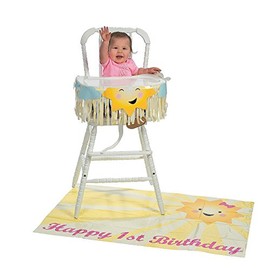 Fun Express You are My Sunshine High Chair Kit - Adorable 1st Birthday Party Decorations - Perfect for Baby's Special Day Bright and Cheerful Design for a Memorable Celebration - 2 Pieces