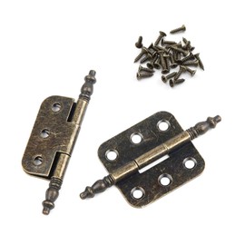 Jinyuanchao 1.5Inch Antique Decorative Hinges Bronze Engraving Design Box Hinges Jewelry Box Hardware for Vintage Wooden Cases , Gift Boxes, Toolbox,Jewelry Boxes,8Pcs