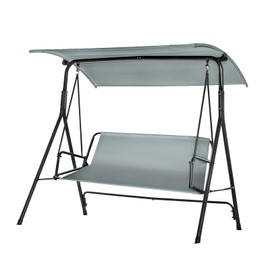 VIKKSAER Outdoor Swing Seat Cover Replacement,600D Thickened Oxford Waterproof Sunscreen Porch Swing Cushions for Patio Furniture Garden Bench, Grey, 57.7X 19.5 x 19.5 in